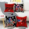 Festive Throw Pillow Case Linen Letter Print Living Room Home Fabric Cushion Pillow Case
