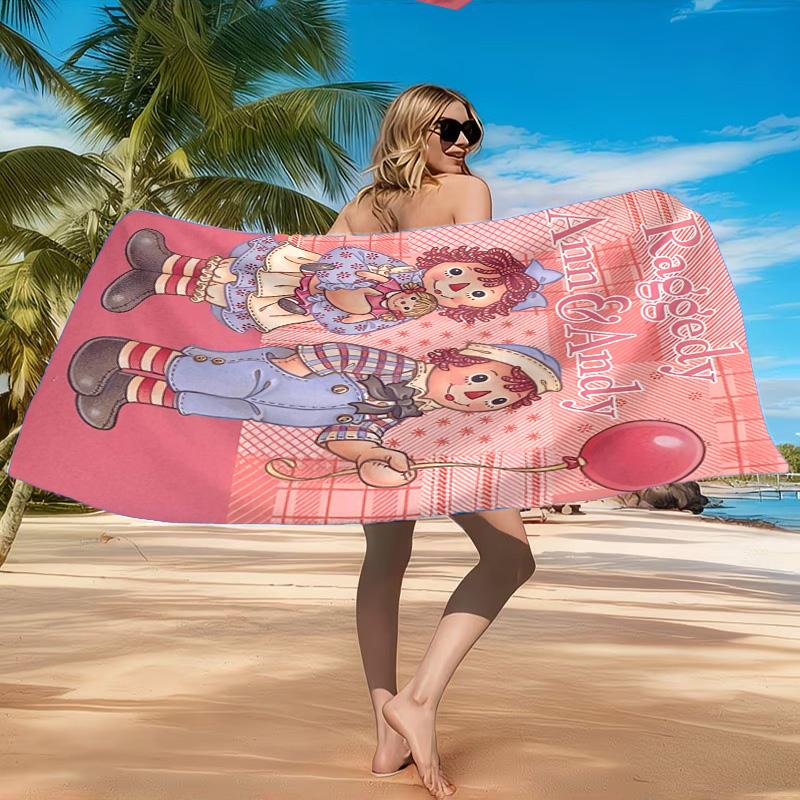 Raggedy Ann And Andy Adventure Beach Towel, Quick-drying, Easy to Care for, Suitable for Both Fitness and Beach Vacations,Sports Essential