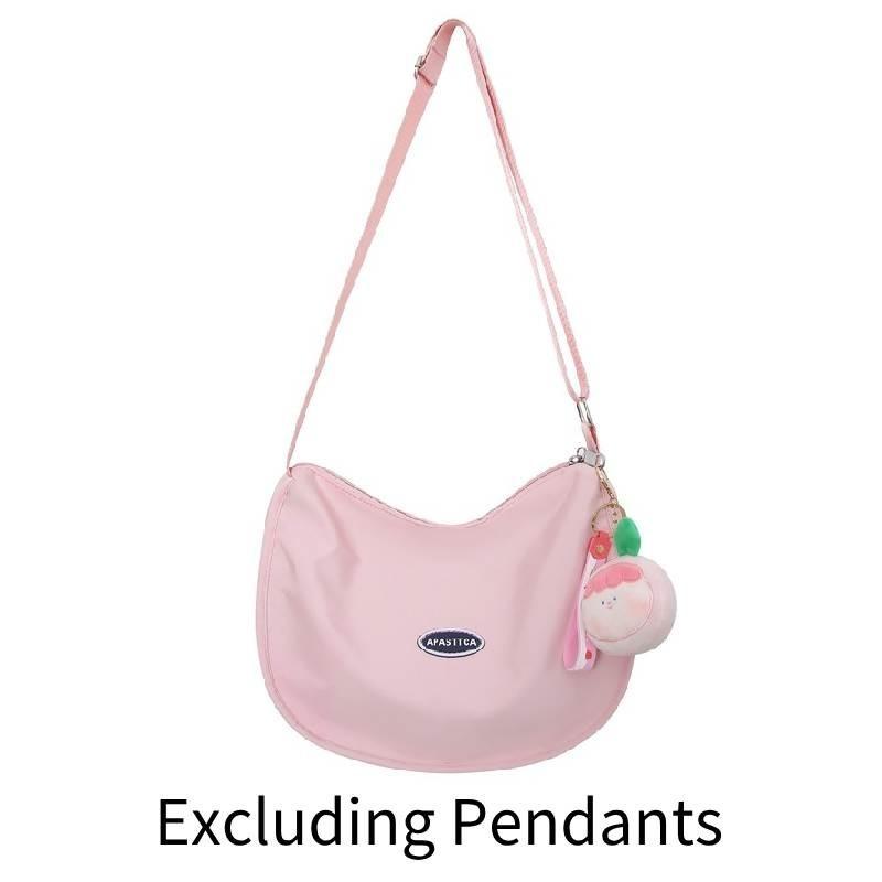 Fashionable Large Capacity Nylon Dumpling Bag For Women Casual Street Style Shoulder Crossbody Bag розовый