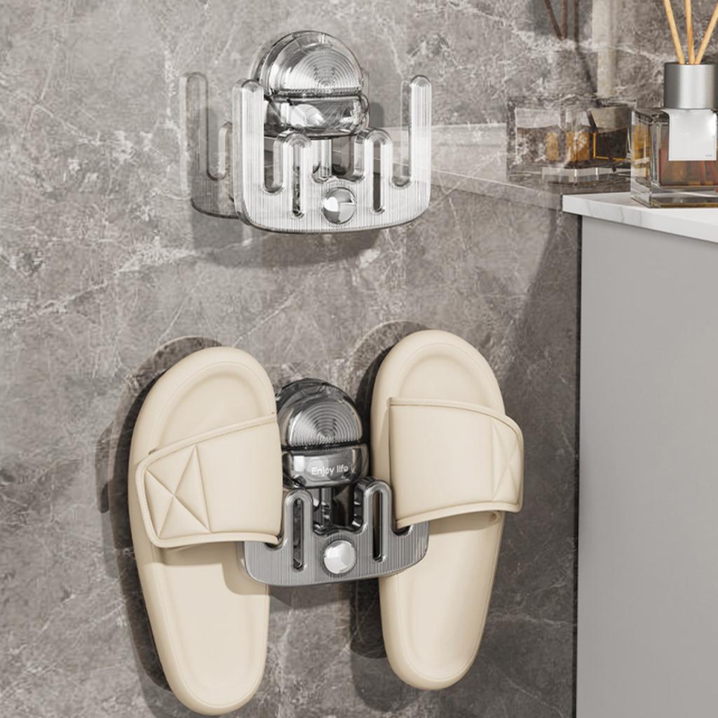Suction Cup Buckle Slipper Rack, Punch-Free Wall Mounted Bathroom Shoe Storage Holder