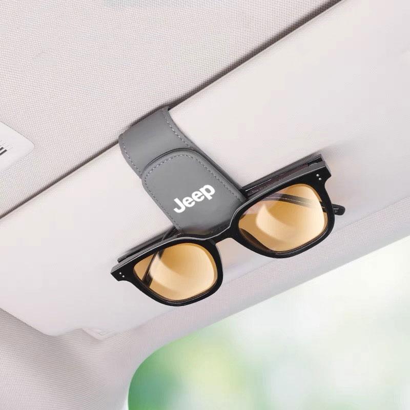 DAIFFT1 Car Glasses Clip Sun Visor Hanger Clip Ticket Card Clips For Jeep TRAILHAWK COMMANDER LIBERTY Wrangler Lanyard Car Accessories