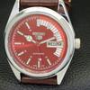 VINTAGE REFURBISHED SEIKO 5 AUTOMATIC 6309A JAPAN MENS RED DIAL WATCH A440741-4
