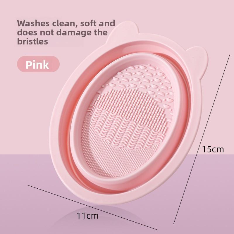 Silicone Washing Bowl Make up Brush Cleaning Box Folding Powder Puff