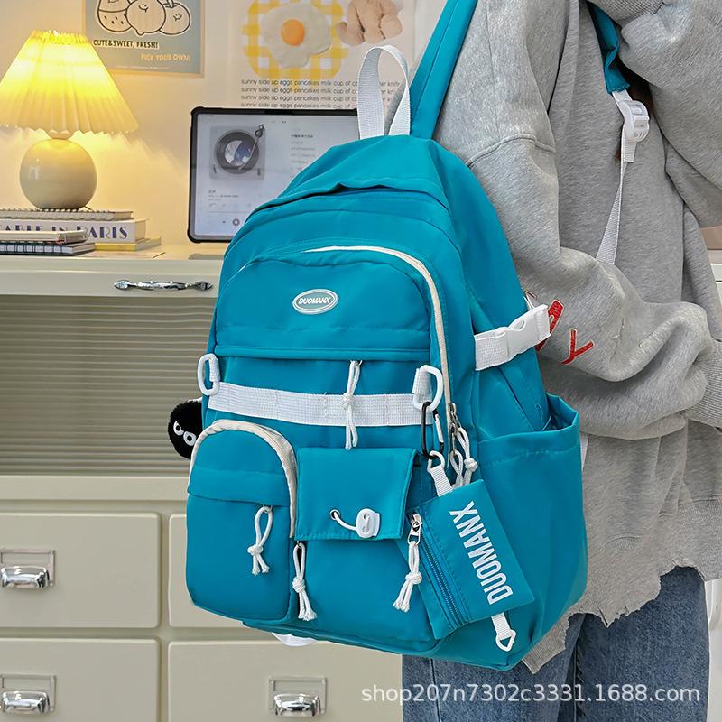 Schoolbag Japanese niche schoolbag female high school college bag simple and versatile large-capacity backpack computer backpack male