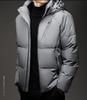 Men's Winter Hooded Down Jacket - Fashionable, Casual, Warm, Thick Windbreaker with White Duck Down Filling