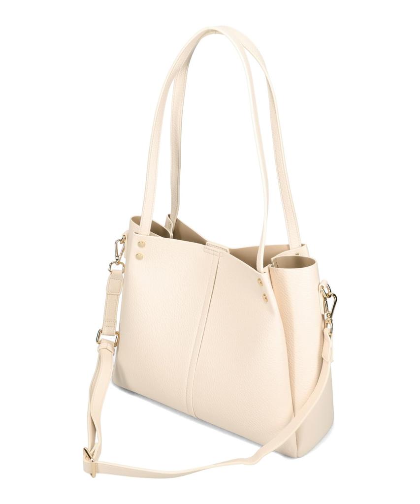 Tote shoulder A4 large synthetic suitable for bag, bag, 2-way, size, capacity, leather, commuting, school, work, outings, travel, mom, black, ivory,