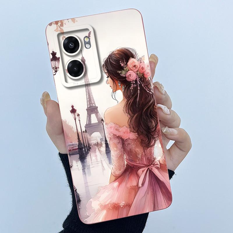 Hülle Für Realme Narzo 50 5G V23 5G Q5i Niedlicher Panda Süße Katzen Silikon Weiche Rückseite RMX3572 RMX3571 Stoßfänger Schutzhülle