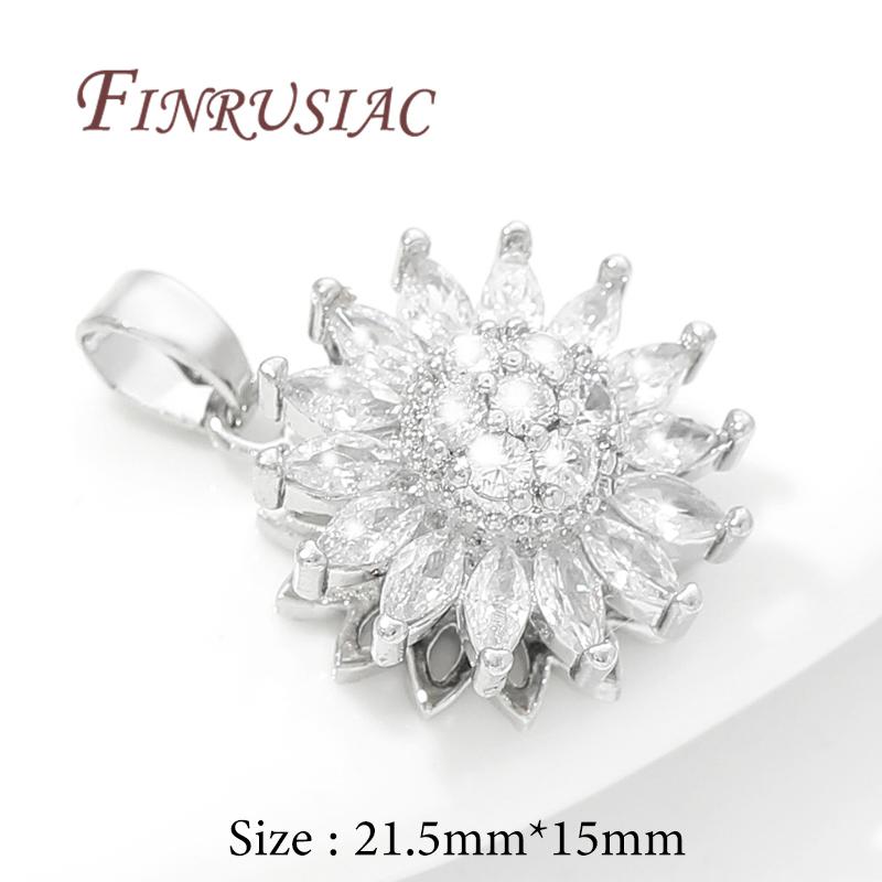 Fashion Crystal Zircon Charms For Necklace 18K Gold Plated Star/Flowers Pendants Accessories DIY Jewelry Making Supplies