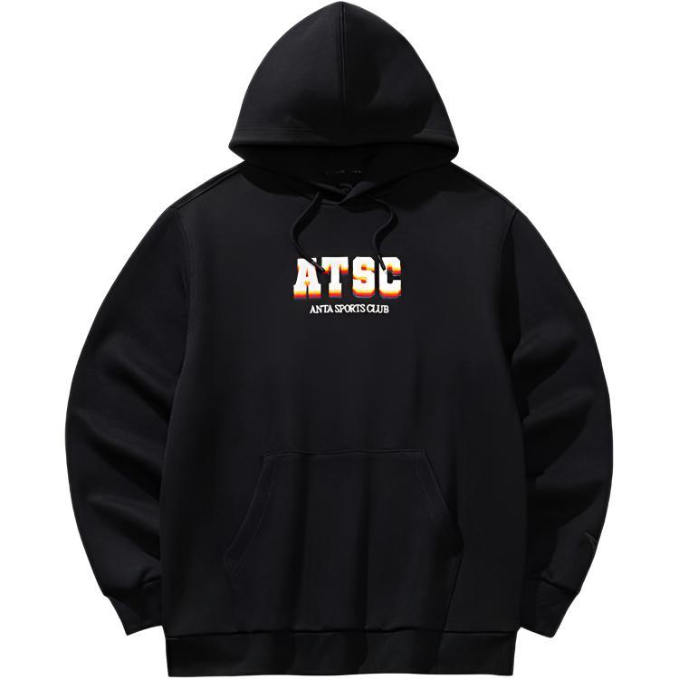 Anta Comfortable Hooded Pullover Sweatshirt With Letter Fleece Men tops 152618705N-5 S