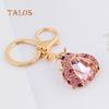 Women Cute Ladybug Shape Crystal Stone Keychain Keys Ring Chain Holder Bag Decor Suspension Trinket