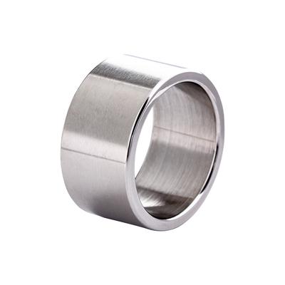 European and American 12mm Wide Titanium Steel Ring, Men's Frosted Scratch Resistant Stainless Steel Ring