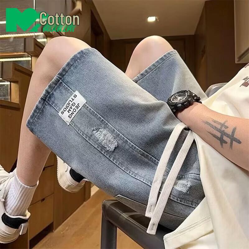 Men s Casual Cotton Blend Denim Shorts 2XL