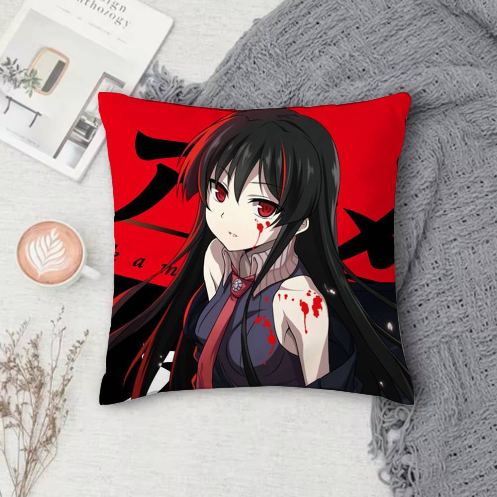 AAkame ga Kill Doublesided Printed Square Decorative Cushion Cover for Sofa Living Room Home Decor