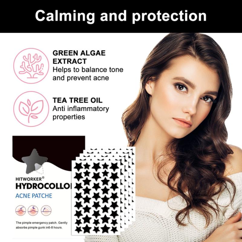 200/400Pcs Black Star Shaped Acne Patch Alcohol Free Non Irritating Breathable Absorption Acne Patch Fashion Ultrathin