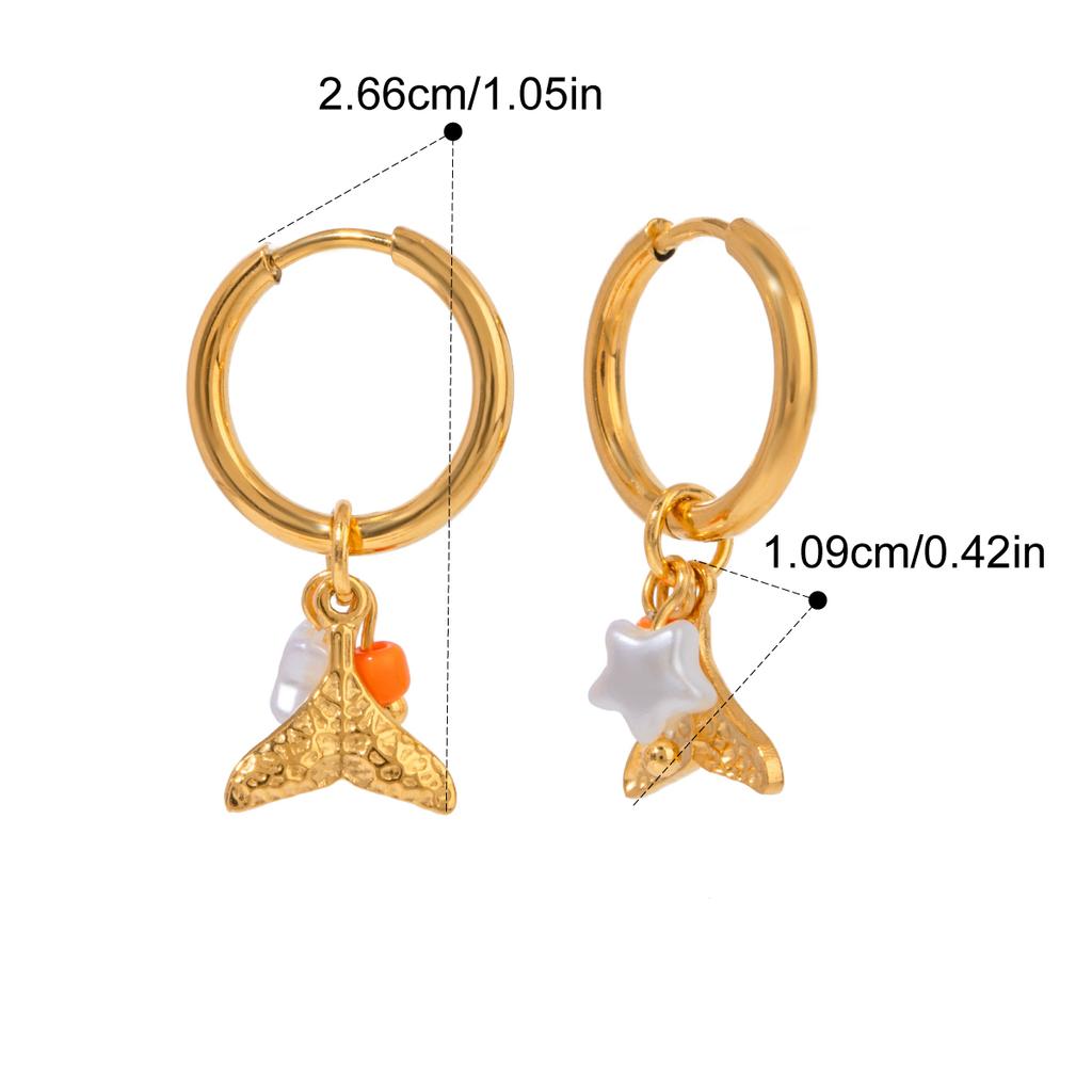 Yori Trendy Charm Pendant Earrings Rust Proof 18K Gold PVD Plated Waterproof Daily Jewelry Attractive Women Accessories
