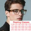 TR90 Trendy Anti Blue Light Reading Glasses Transparent Brown Square Presbyopic Eyewear For Men Computer Use