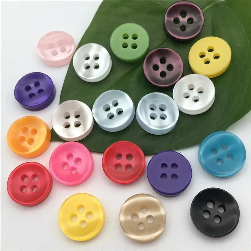 50Pcs 12Mm Color Resin Cat Eye Button Pearllight Bowl Shape Four Eye Button Wedding Decoration Sewing Accessories