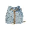 Ling Grid Řetízková Kbelíková Taška, Jednoduchá Crossbody Taška, Dámská Módní Ramenní Taška se Stahovací Šňůrkou a Střapcem