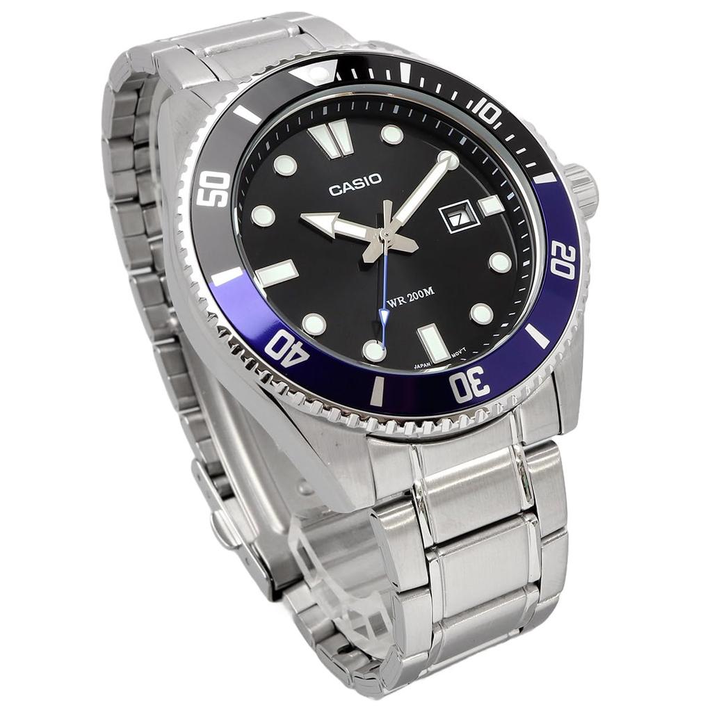 Casio Standard Analog Sports 20 ATM Water Resistant Watch Black X Blue Bezel Metal Band Overseas Model [Casio] MDV-107D-1A2V Men's [Item]