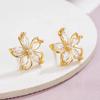 Fashionable Five-petal Flower Earrings Simple Temperament Small and Exquisite Earrings Light Luxury Elegant and Gentle Fairy Earrings