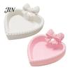 Narrative Space Decoration 3D Printed Bow Jewelry Tray, Cute Heart-Shaped Organizer, Stable Decorative Desktop Organizer Lightweight Luxury Desk Decor