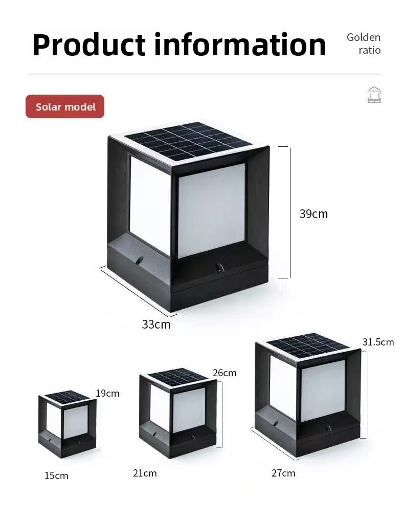 Simple Modern Outdoor Wall Light Solar-powered LED Warm White Solar Panel Included Suitable for Garden Home Use Waterproof IP65