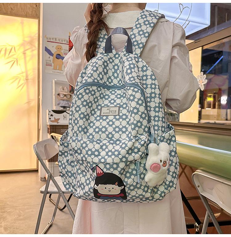 New Cute Cartoon Printed Student Backpack: Lightweight, Durable, Large Capacity Shoulder Bag for Casual Travel & School