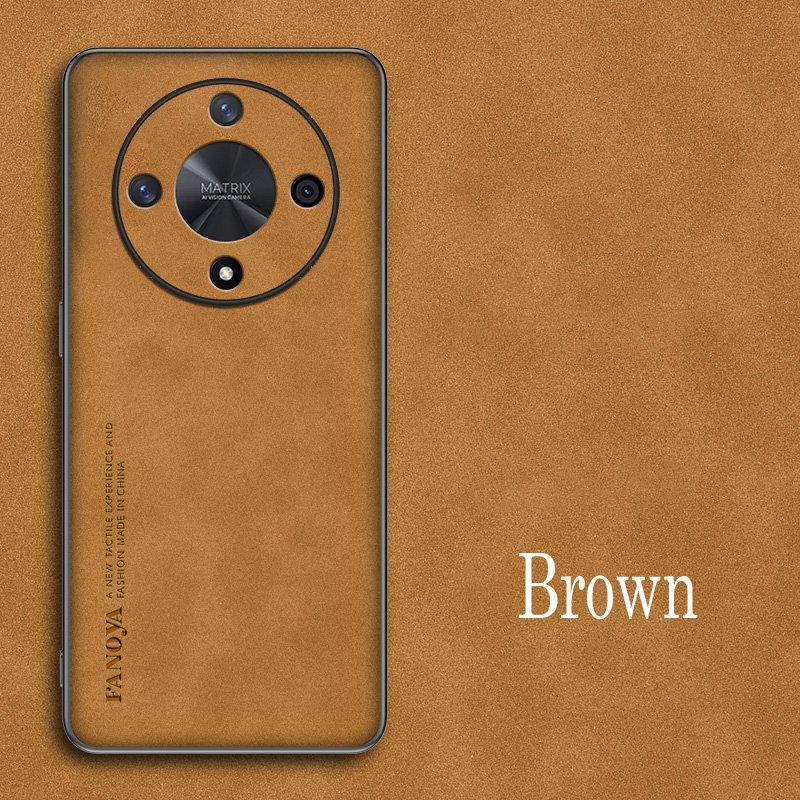 

For Honor X9B Luxury Sheepskin Leather Shockproof Silicone Case For Honor X9B Phone Case Cover Coque For Honor X9B коричневый