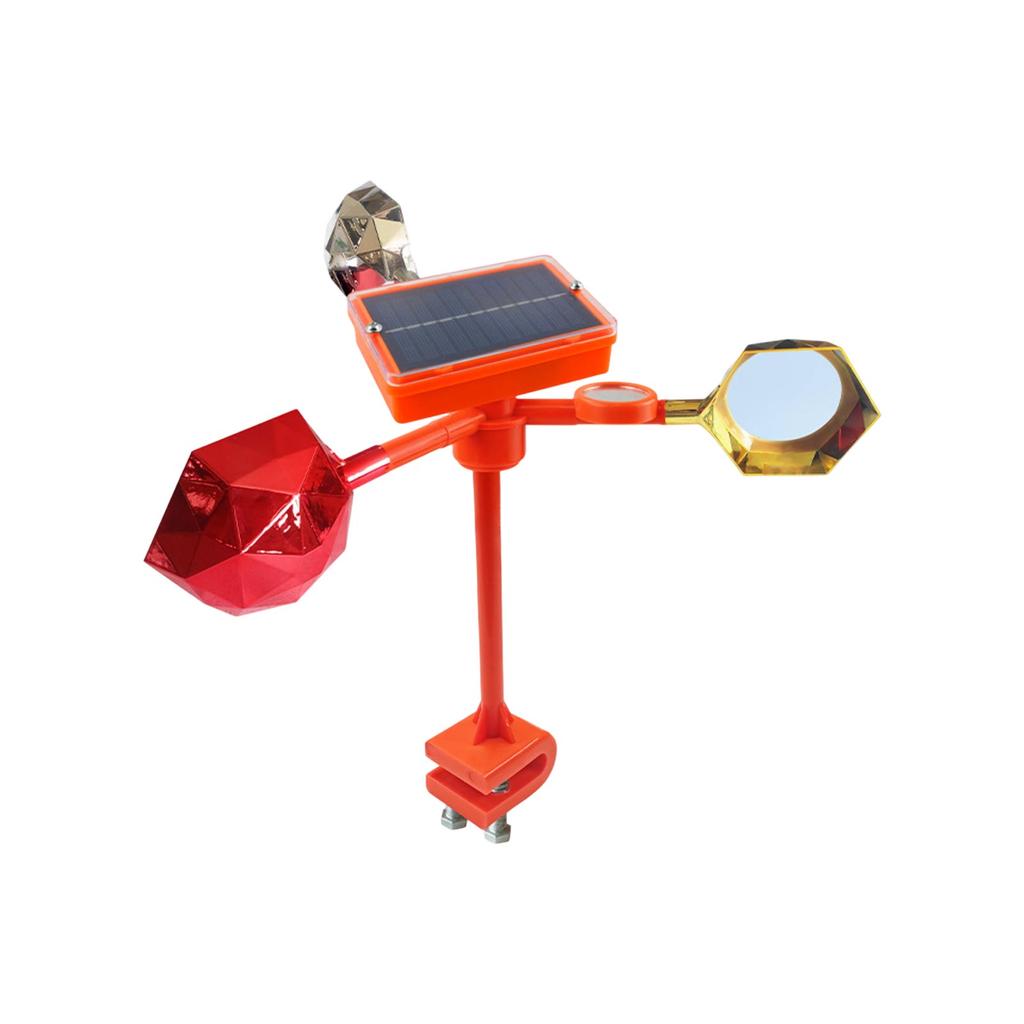 Repellente per Uccelli a Energia Solare con Suono e Vento Deterrente Ultrasuoni per Esterni con Specchio Riflettente e Pale Rotanti per Giardino Cortile