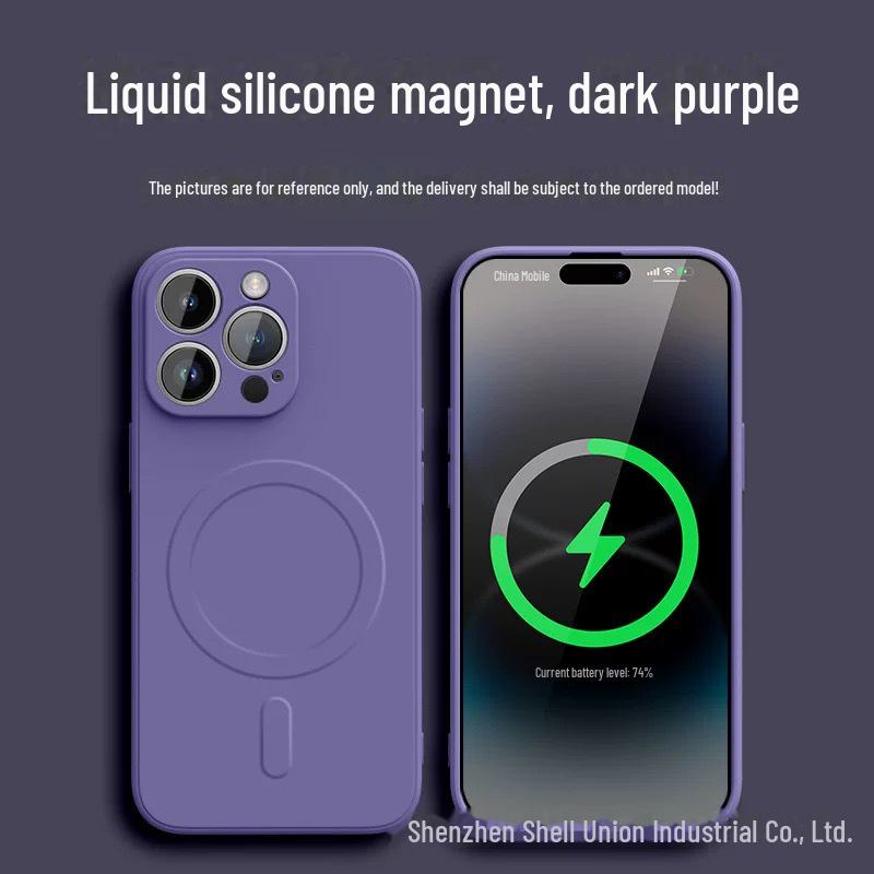 iPhone 15 Magnetic Liquid Silicone Magsafe Case for Apple 14ProMax. Protect your phone with this 12-piece set.