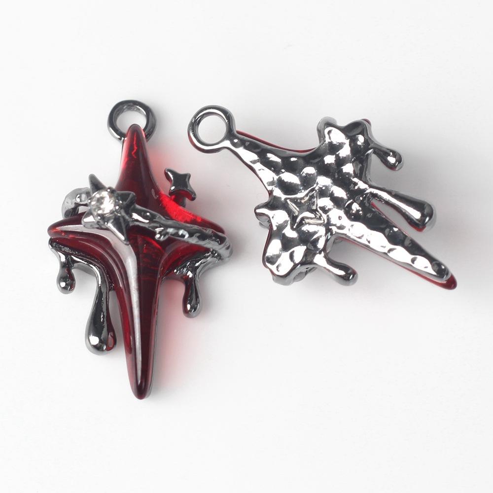 

10Pcs/pack Simple Alloy Zircon Resin Inlaid Cross Pendant DIY Bracelets Necklaces Jewelry Accessories чорний