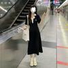 Temperament Polo Collar Black Dress Women's Summer New Mid-length Dress Niche Design Skirt