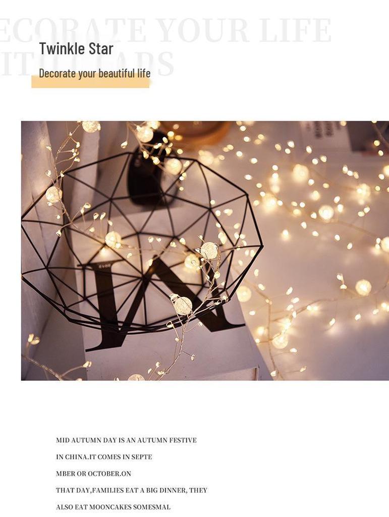 LED Waterproof Crackle Ball String Lights with Remote Control - Decorative Fairy Lights