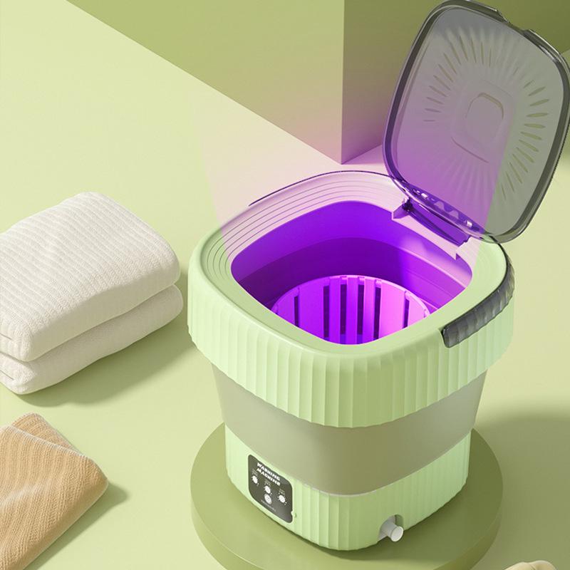 Compact Energy-Saving Automatic Washing Machine with Drain Basket for Underwear & Socks