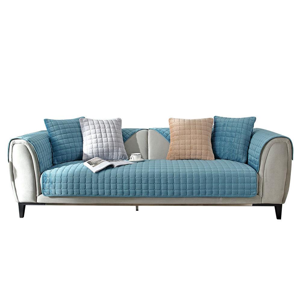 Herbst und Winter Neue verdickte rutschfeste Flanell-Sofakissen Plüschsofa Handtuch Sitzkissen