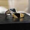 Minimalist Geometric Triangle Ring with Diamond-Set for Men & Women – Creative, Non-Fading, High-End Fashion Ring for Couples