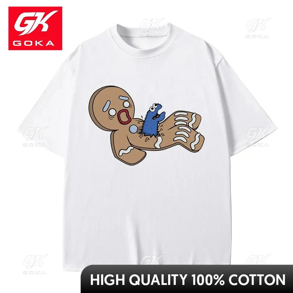 Alien Nom Nom Graphic Print Tshirt Unisex Women Fashion Oversized Streetwear Male Casual Pure Cotton T Shirts Unisex Vintage Tees