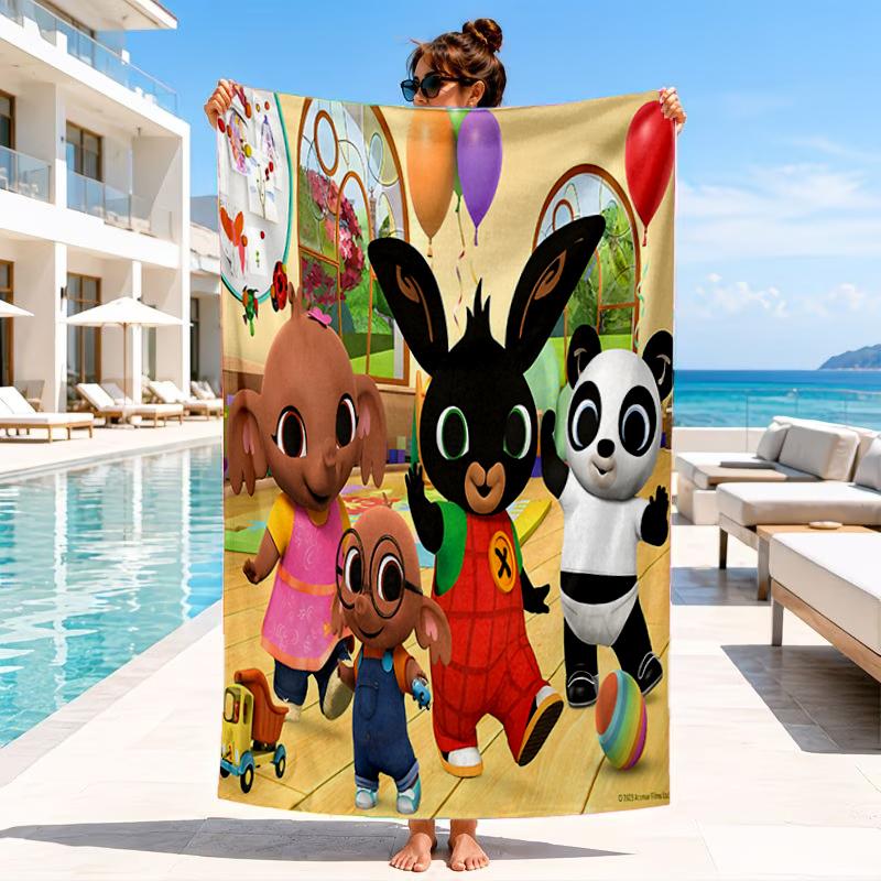 Bunny's Cozy Hug Beach Towel, Microfiber Beach Towel, Perfect For Pool, Beach, Travel, Home Decor Beach Party Fan Gifts