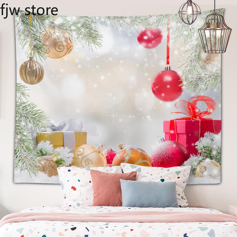 Noel Yeni Yıl Dekorasyon Goblen Şenlikli Noel Topu Goblen Duvar Sanatı Dekorasyon Odası Oturma Odası Ev Dekorasyon