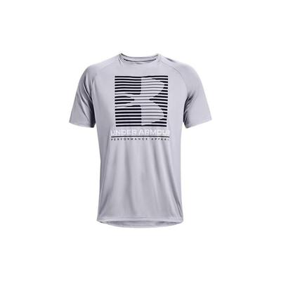 Printed Letter Pattern Quick-Dry Basketball Training Sports Casual Crew Neck T-Shirt Men Tops Modern-Gray 1370653-011