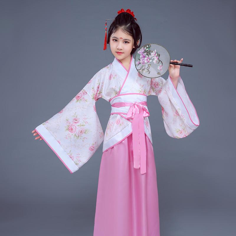 Copii Fete Hanfu Haine de Performanță Haine Dans Clasic Hanfu Stil Chinezesc