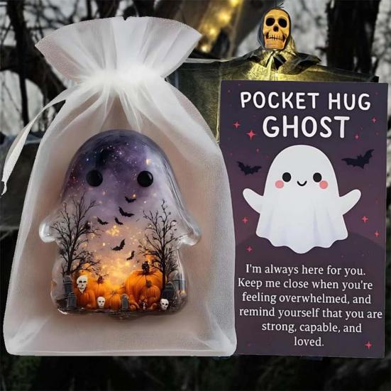 Pocket Ghost Card Pocket Hug Ghost with Encouragement Card Emotional Support Ghost Keepsake Pocket Hug Token Inspirational Gift for Friends