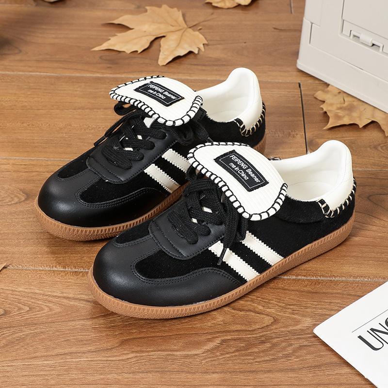 Knock Cost-effective~ Classic Retro Round Head Versatile Casual Moral Training Shoes Women's 2025 Spring White Shoes Casual Shoes