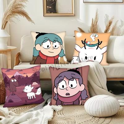 1 stuks H-Hilda Cartoon Meisje Kussensloop Vierkant Slaapkamer Bank Ontspanning Comfort Kussen Auto Woonkamer Huisdecoratie