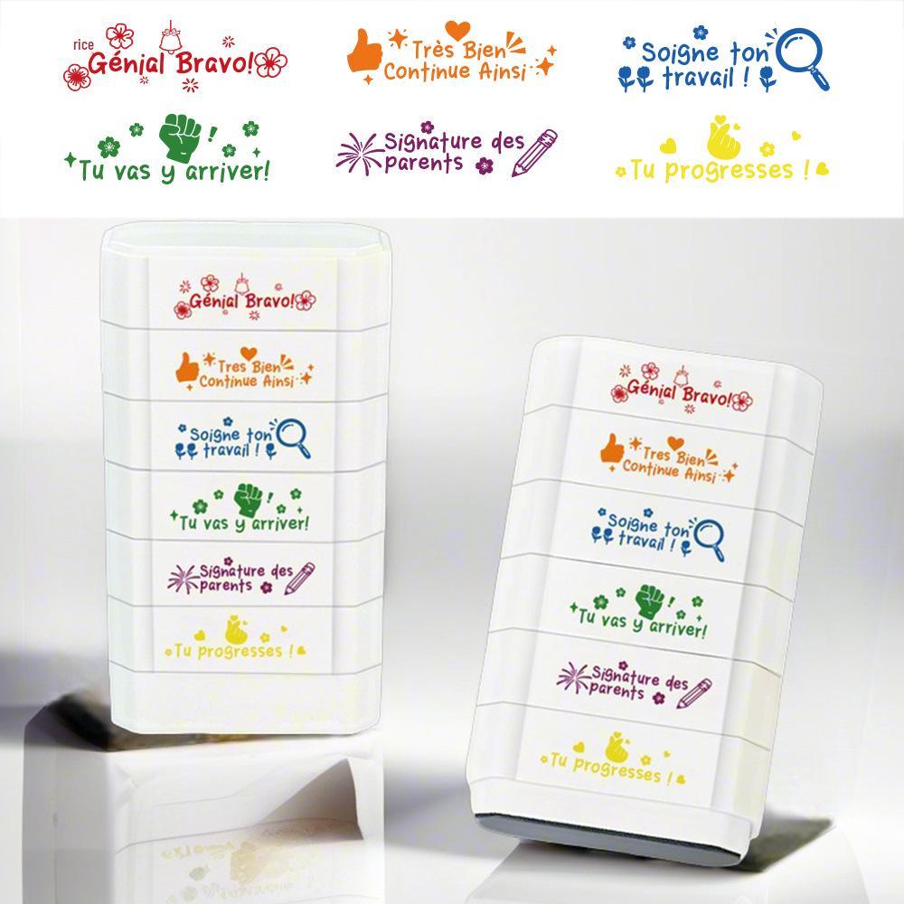 6-in-1 Teacher's Multi-Layer Stamp: Building Blocks, Scoring, Weather, Drinking Water, Encouragement