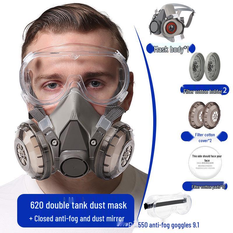 6200 High-Efficiency Washable Dust and Gas Mask for Industrial Use