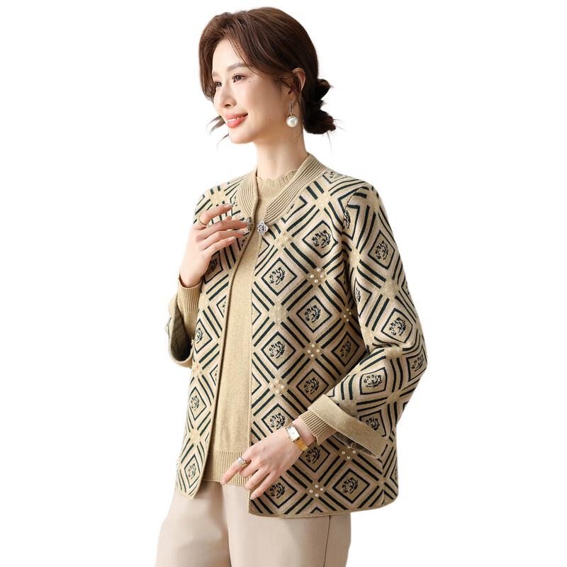 Hodo Mid-Age Women's Knit Cardigan & Top Set