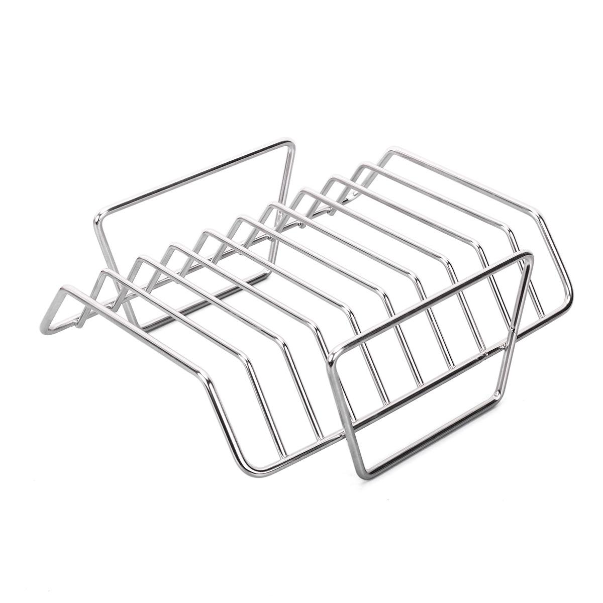 304 Stainless Steel BBQ Rib & Grill Rack for Steak, Lamb, and Chicken