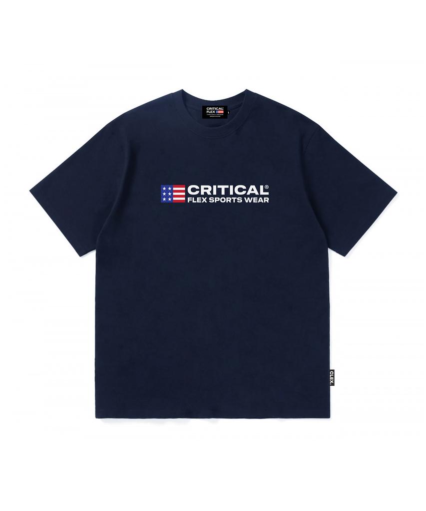 Keulitikeolpeullegseu Usa Critical Logo Short Sleeve T-Shirt Navy