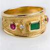 Anelli da uomo di lusso color oro rotondo quadrato classico design vintage verde rosso pietra accessori per feste regalo